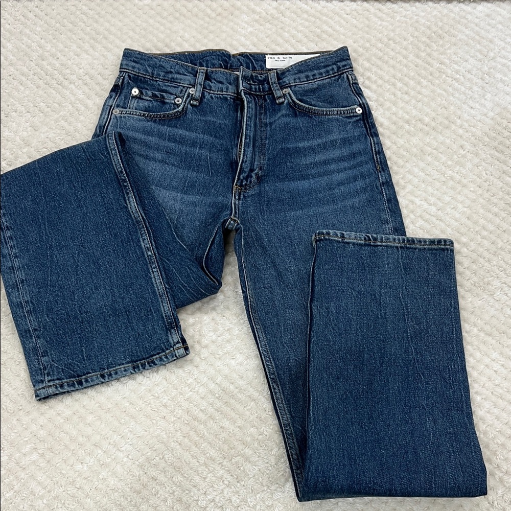 rag & bone Women's Blue Straight Jeans